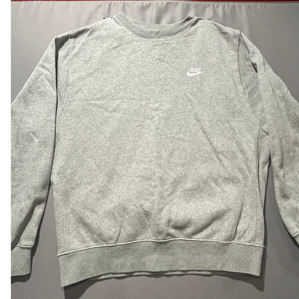Nike Mens Sportswear Club Fleece Crewneck Sweatshirt Heather Grey Medium BV2662
